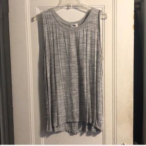 Grey peek a boo back tank top